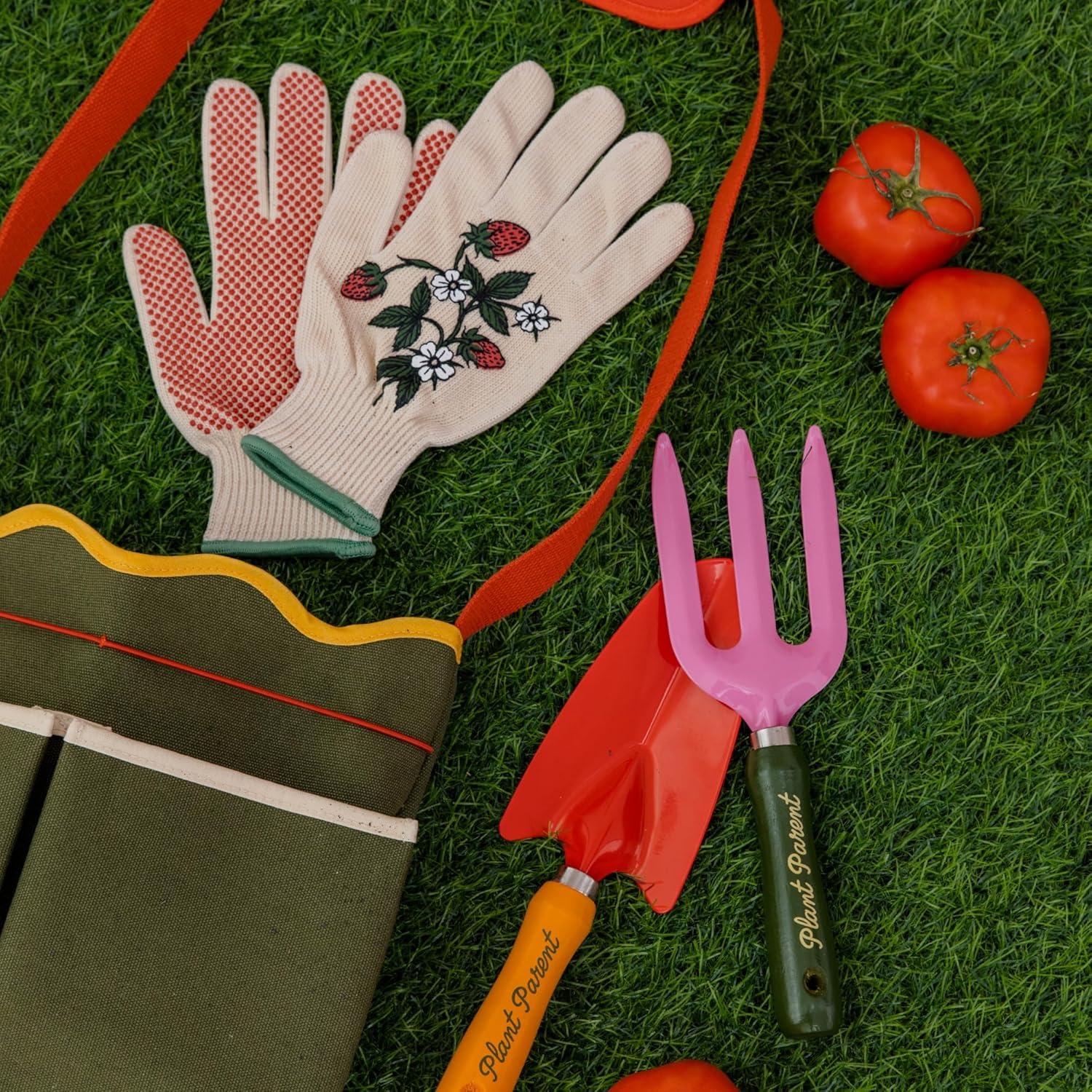 imagebando 2 Piece Gardening Hand Tools Cute Garden Tool Set Includes Hand Rake and Trowel with Beech Wood Handles Plant Parent