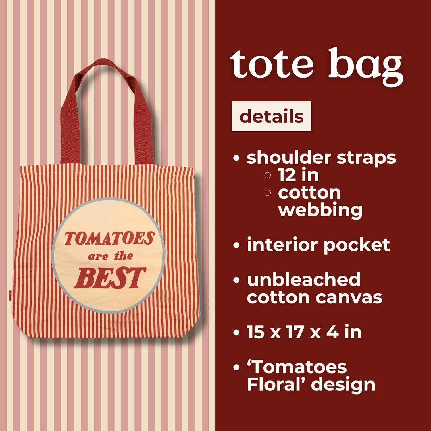 imagebando Big Canvas Bag with Shoulder Strap Lightweight Reusable Travel Tote for Books Beach or Produce Tomatoes are the Best