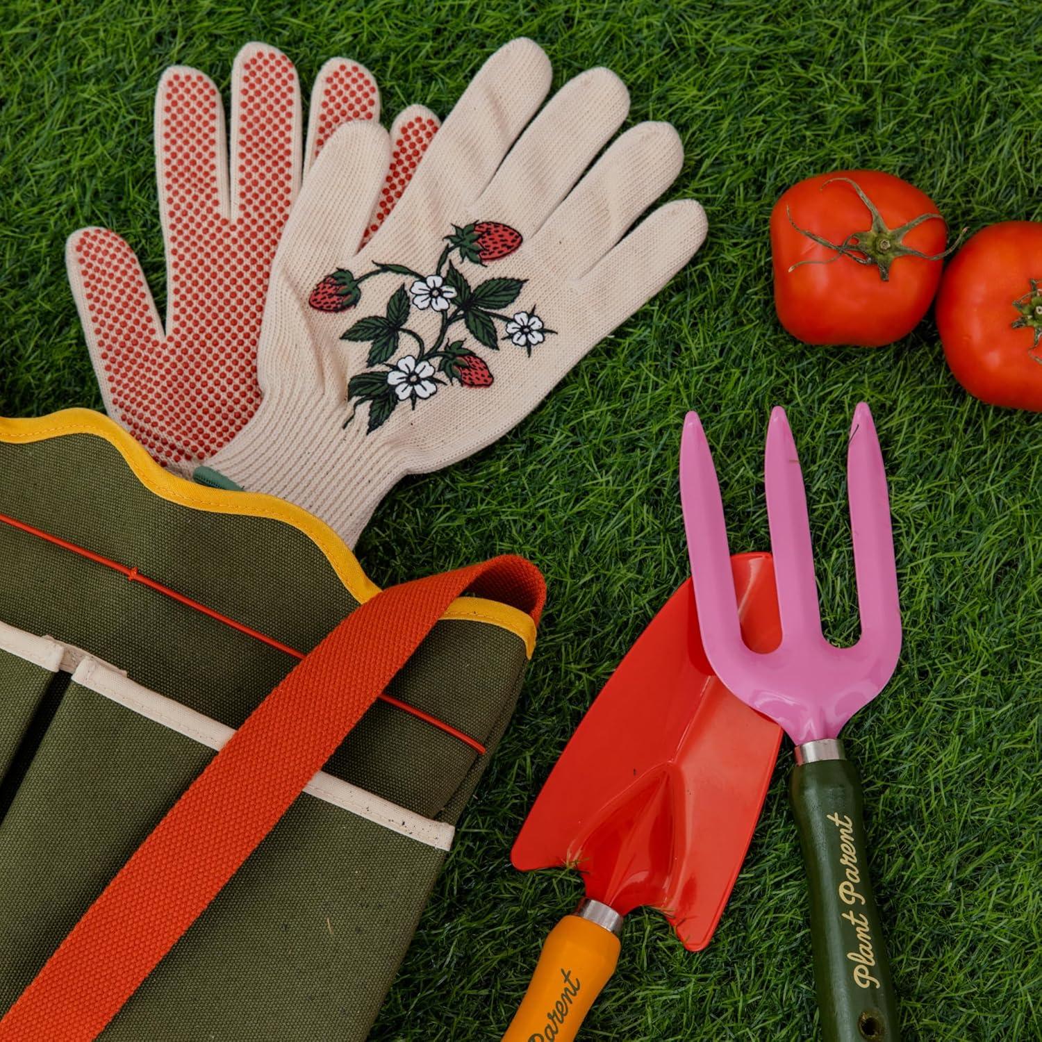 imagebando One Size Fits Most Gardening Gloves Cute Outdoor Gloves with Silicone Gripper Dots Strawberries