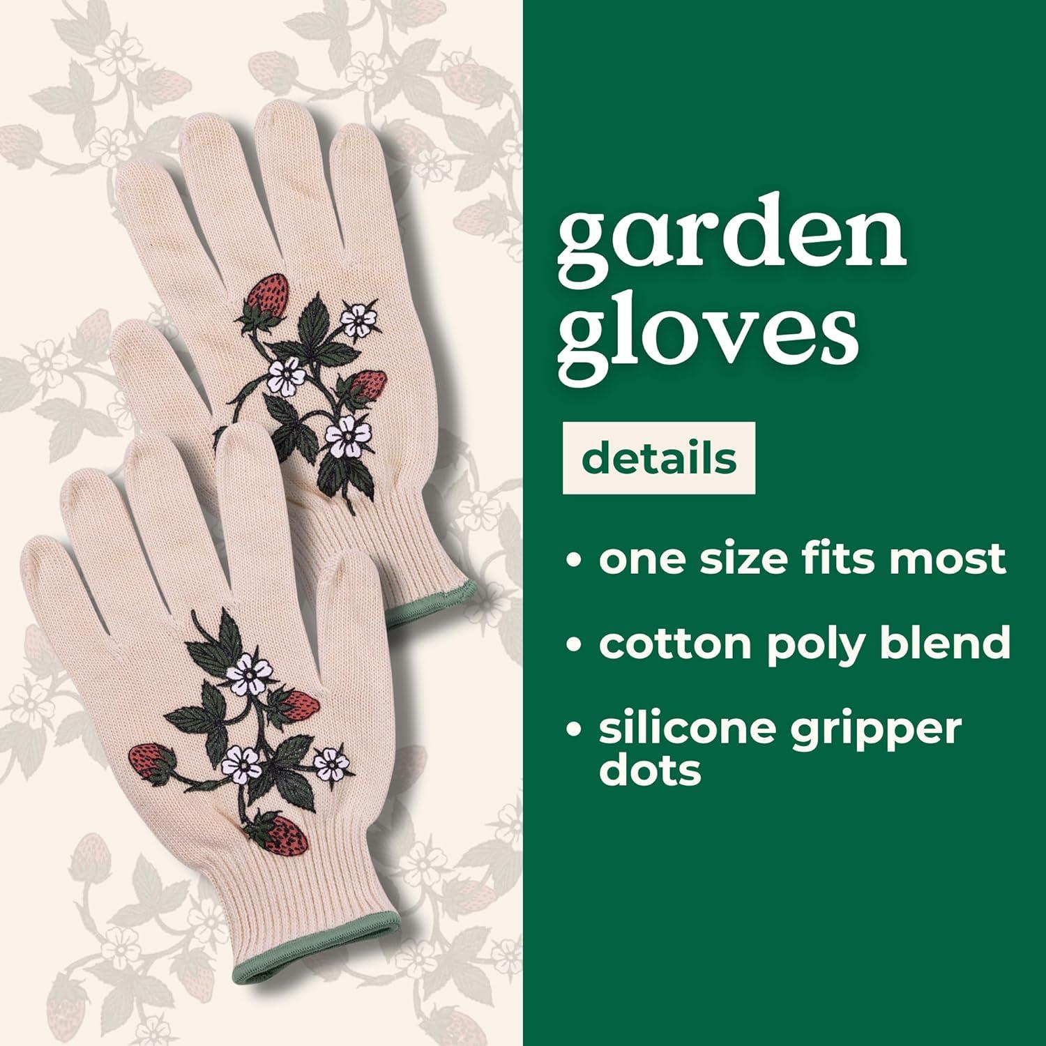 imagebando One Size Fits Most Gardening Gloves Cute Outdoor Gloves with Silicone Gripper Dots Strawberries