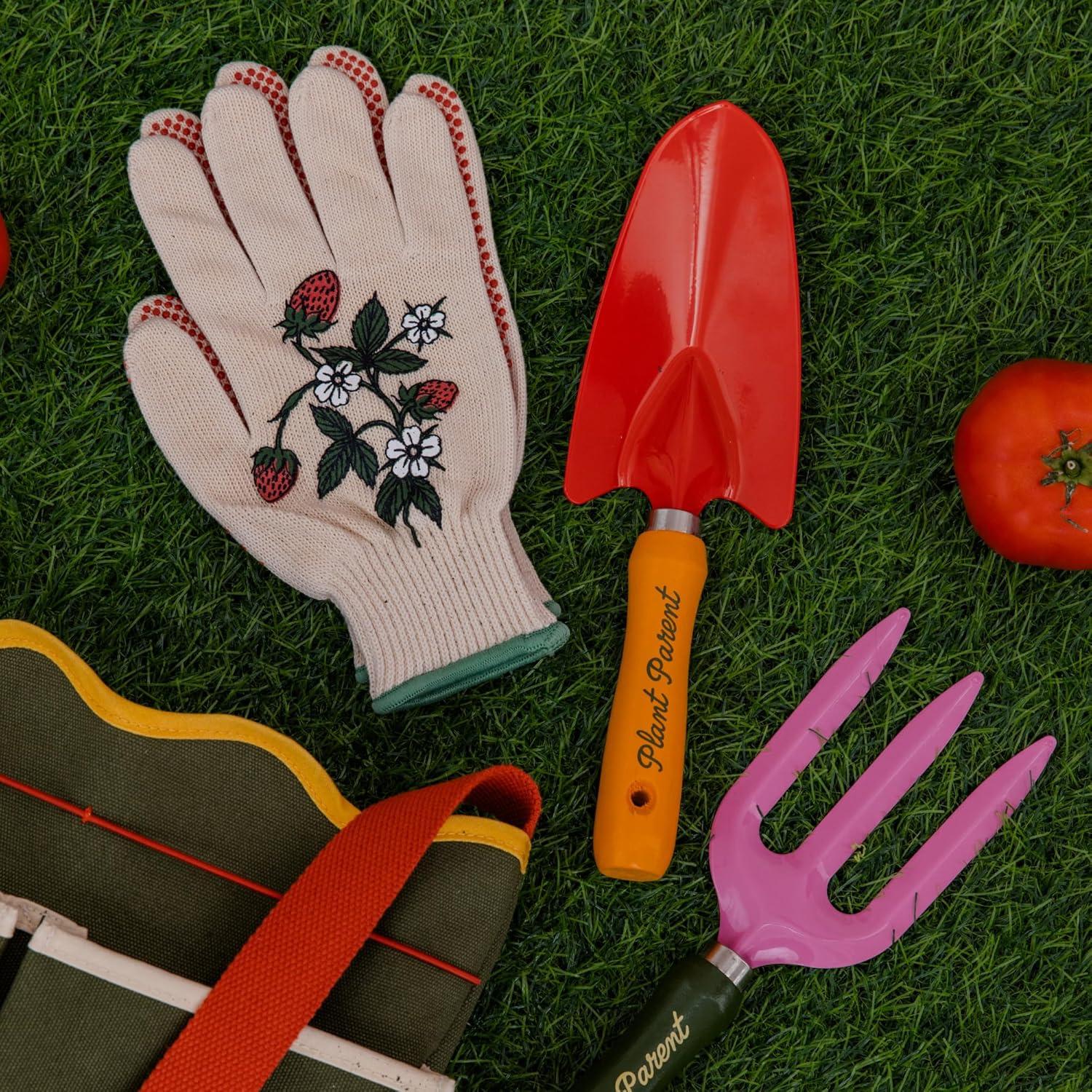 imagebando One Size Fits Most Gardening Gloves Cute Outdoor Gloves with Silicone Gripper Dots Strawberries