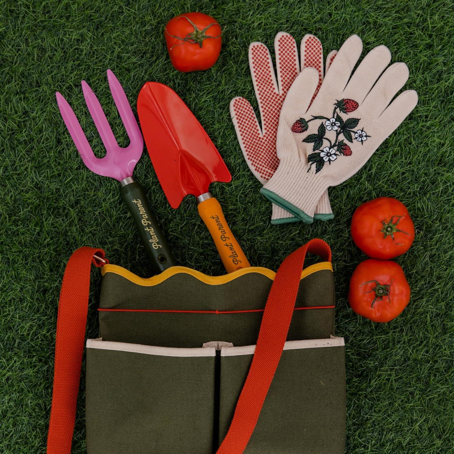 imagebando One Size Fits Most Gardening Gloves Cute Outdoor Gloves with Silicone Gripper Dots Strawberries