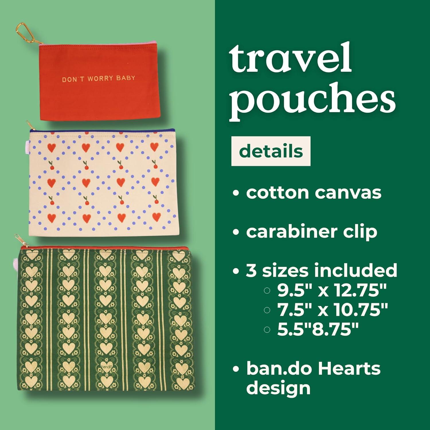 imagebando Travel Bags Carryall Trio Nylon Bag Set Waterproof Bag 3 Zip Pouches for Pencils Toiletries or Accessories Dont Worry Baby