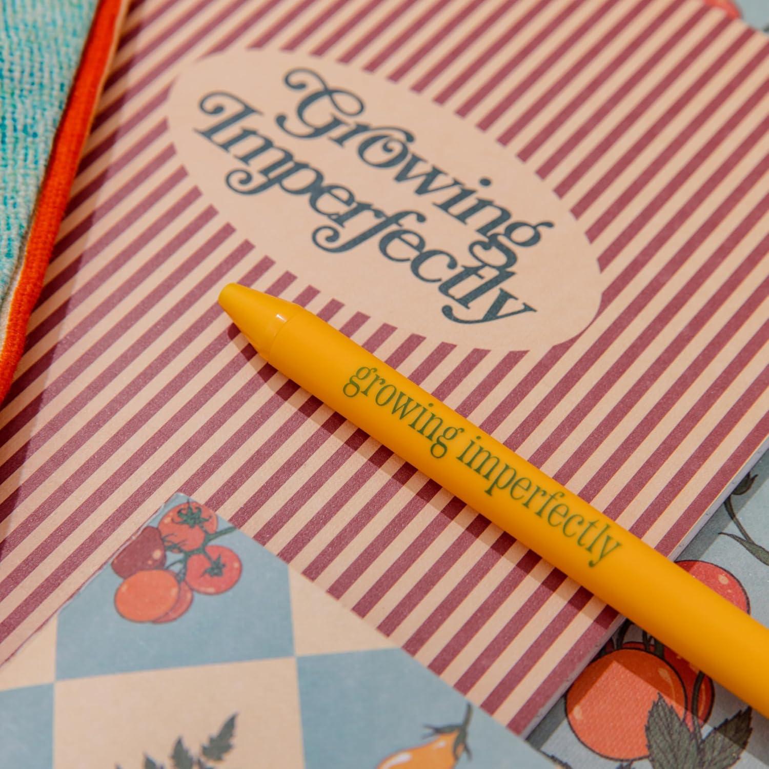 imagebando Write On Rainbow Colored Gel Pen Set of 6 Plastic Click Pens with NonToxic Colorful Ink and Pocket Clips Garden Sayings