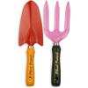 ban.do 2 Piece Gardening Hand Tools, Cute Garden Tool Set Includes Hand Rake and Trowel with Beech Wood Handles, Plant Parent