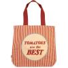 ban.do Big Canvas Bag with Shoulder Strap, Lightweight Reusable Travel Tote for Books, Beach or Produce, Tomatoes are the Best