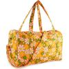 ban.do Quilted Duffel Bag for Women, Large Carry On Travel Weekend Bag with Top and Shoulder Straps, Retro Floral