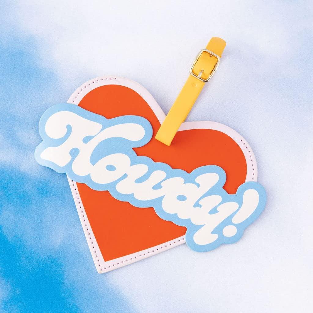 imagebando Getaway Vegan Leather Luggage Tag Novelty Oversized Luggage Identifier Large Suitcase Tag Howdy