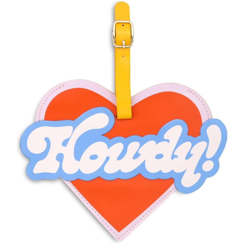 imagebando Getaway Vegan Leather Luggage Tag Novelty Oversized Luggage Identifier Large Suitcase Tag Howdy