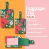 Ban.do Getaway Suitcase Tag for Travel, Green Floral Durable Vegan Leather Luggage Identifier, Superbloom(Superbloom)