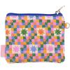 ban.do Diamond Quilted Cotton Coin Purse with Zipper Closure, Checker Stars