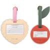 ban.do Getaway Suitcase Tag Set of 2 for Travel, Novelty Shaped Durable Vegan Leather Luggage Identifier, Heart and Cherry