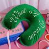 ban.do Getaway Travel Pillow with Washable Cover, Green Neck Pillow for Sleeping in Airplanes or Cars, What a Dream