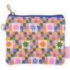 ban.do Diamond Quilted Cotton Coin Purse with Zipper Closure, Checker Stars