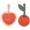 ban.do Getaway Suitcase Tag Set of 2 for Travel, Novelty Shaped Durable Vegan Leather Luggage Identifier, Heart and Cherry