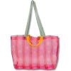 ban.do Large Mesh Market Bag, Mesh Travel and Beach Bag with Braided Double Straps, Floral Stripe