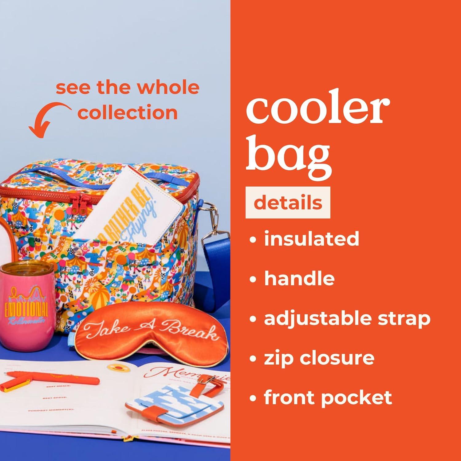imagebando Super Chill Cooler Bag Insulated Bag with Shoulder Straps Zipper ampamp Pocket Soft Sided Cooler Cute Portable Cooler for Picnics or Beach Days Fairgrounds