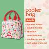 ban.do Cooler Lunch Bag for Adults, Insulated Bag with Zipper & Pocket, Soft Sided Lunch Tote, Cute Portable Lunch Bag, Flowers and Fruit