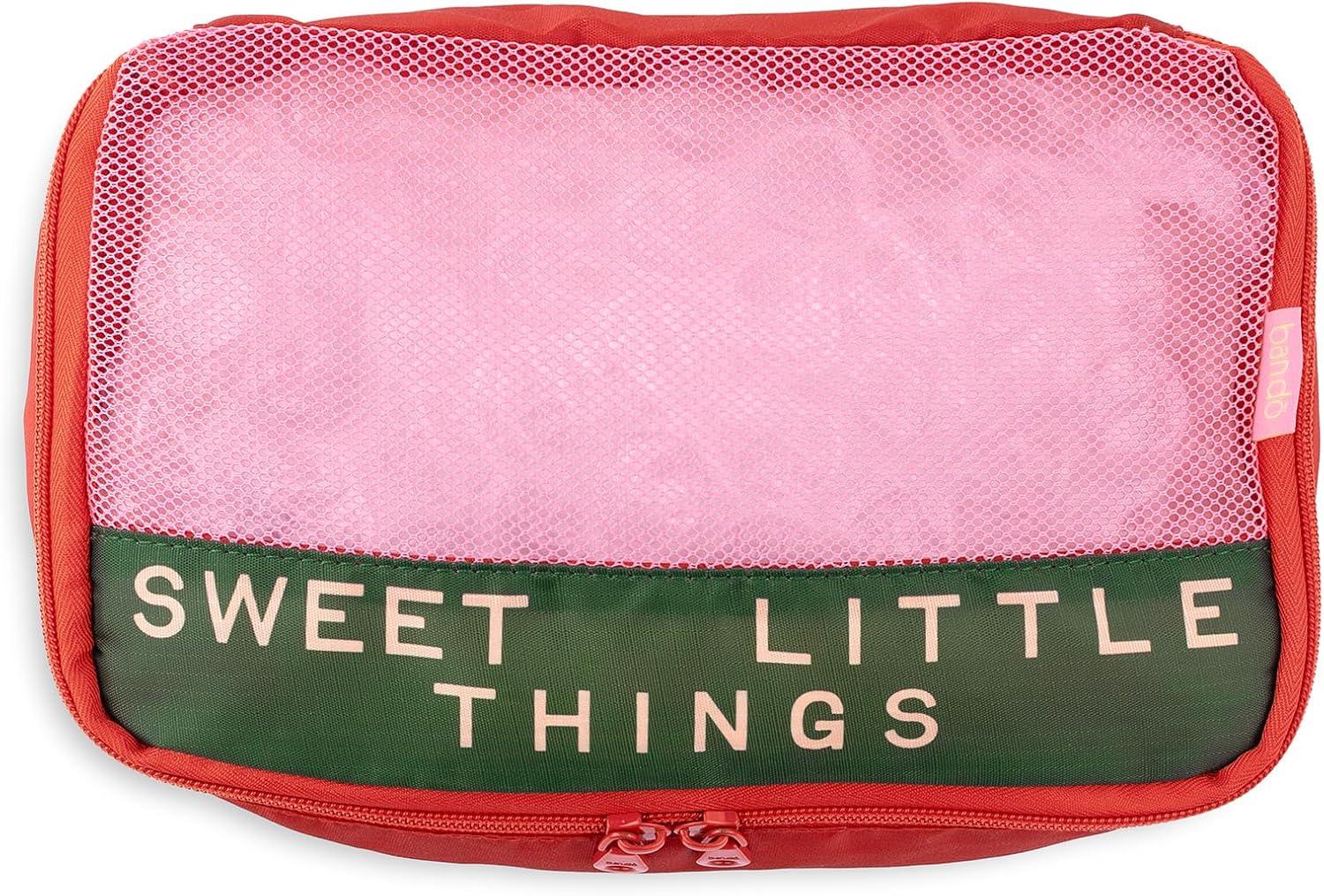 imagebando Getaway Polyester and Mesh Packing Cube Set Includes 4 Foldable Luggage Organizers in Various Sizes Bits and Bobs