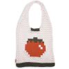 ban.do Crochet Produce Market Bag, Cotton Yarn Crocheted Tote, Pixelated Tomato