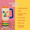 ban.do 40 Ounce Tumbler with Handle and Straw, Double Walled Insulated Tumbler, Stainless Steel Travel Mug, Cupholder Friendly Large Tumbler, Piece of Cake(Piece of Cake)