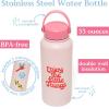 ban.do Large Water Bottle with Waterproof Sticker Pack, Stainless Steel Double Wall Tumbler, 33 Oz Insulated Metal Water Bottle (Enjoy the Little things)