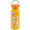 ban.do Large Water Bottle with Waterproof Sticker Pack, Stainless Steel Double Wall Tumbler, 33 Oz Insulated Metal Water Bottle (Love the Journey)(Yellow)