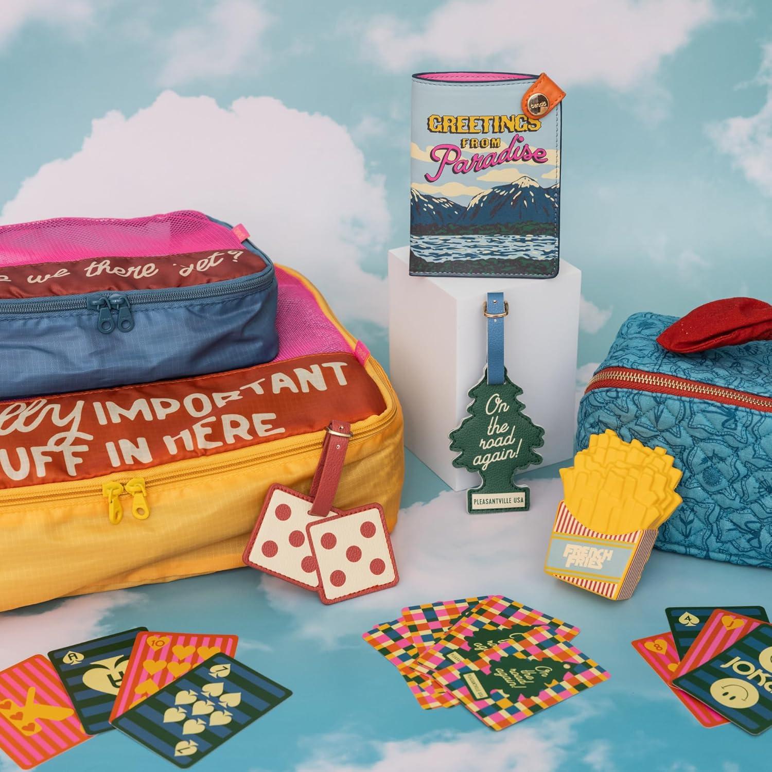 imagebando Game On Waterproof Playing Cards Standard 52 Deck of Cards Waterproof Cards with Storage Case Colorful Plaid