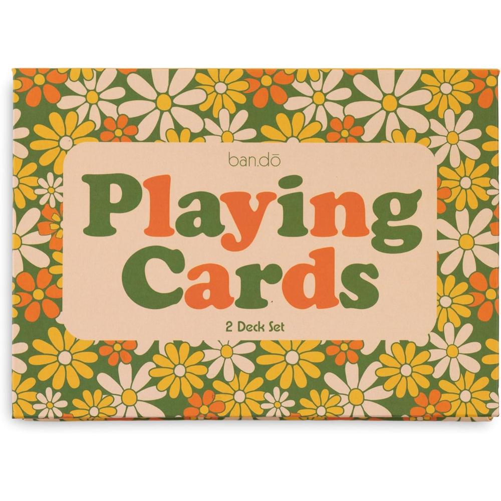 imagebando 2 Decks of Playing Cards 52Count Standard Card Deck with Case Cute Playing Cards in Decorative Storage Box GardenFloral