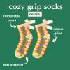 ban.do Non Slip Socks, Fuzzy Socks for Women Size 6-10, Crew Socks with Grippers (Checkered)
