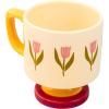 ban.do Novelty Ceramic Mug, 10 Ounce Coffee and Tea Cup with Handle, Vintage Inspired Mug (In My Growing Season)(Tulips)