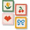 ban.do Beaded Coaster Set of 4, Colorful/Funky/Unique Coffee Table Decor, Quilt(Quilt)