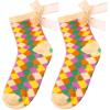 ban.do Non Slip Socks, Fuzzy Socks for Women Size 6-10, Crew Socks with Grippers (Checkered)