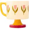 ban.do Novelty Ceramic Mug, 10 Ounce Coffee and Tea Cup with Handle, Vintage Inspired Mug (In My Growing Season)(Tulips)