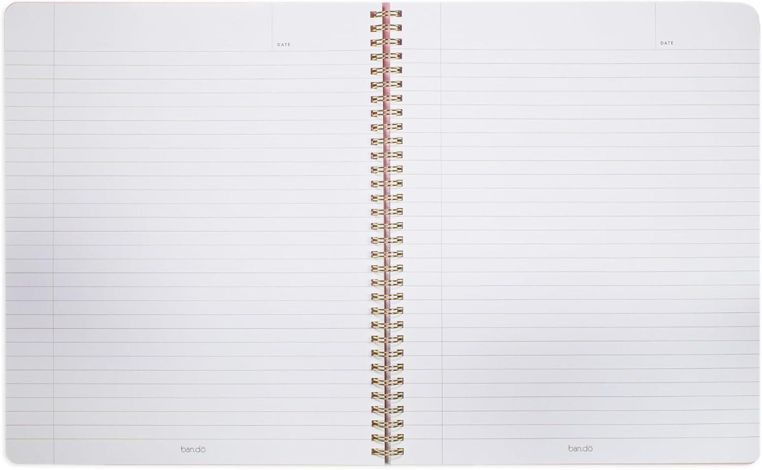 imagebando Floral Rough Draft Large Spiral Notebook 11quot x 9quot with Pockets and 160 College Ruled Pages Making It Up As I GoPearlescent