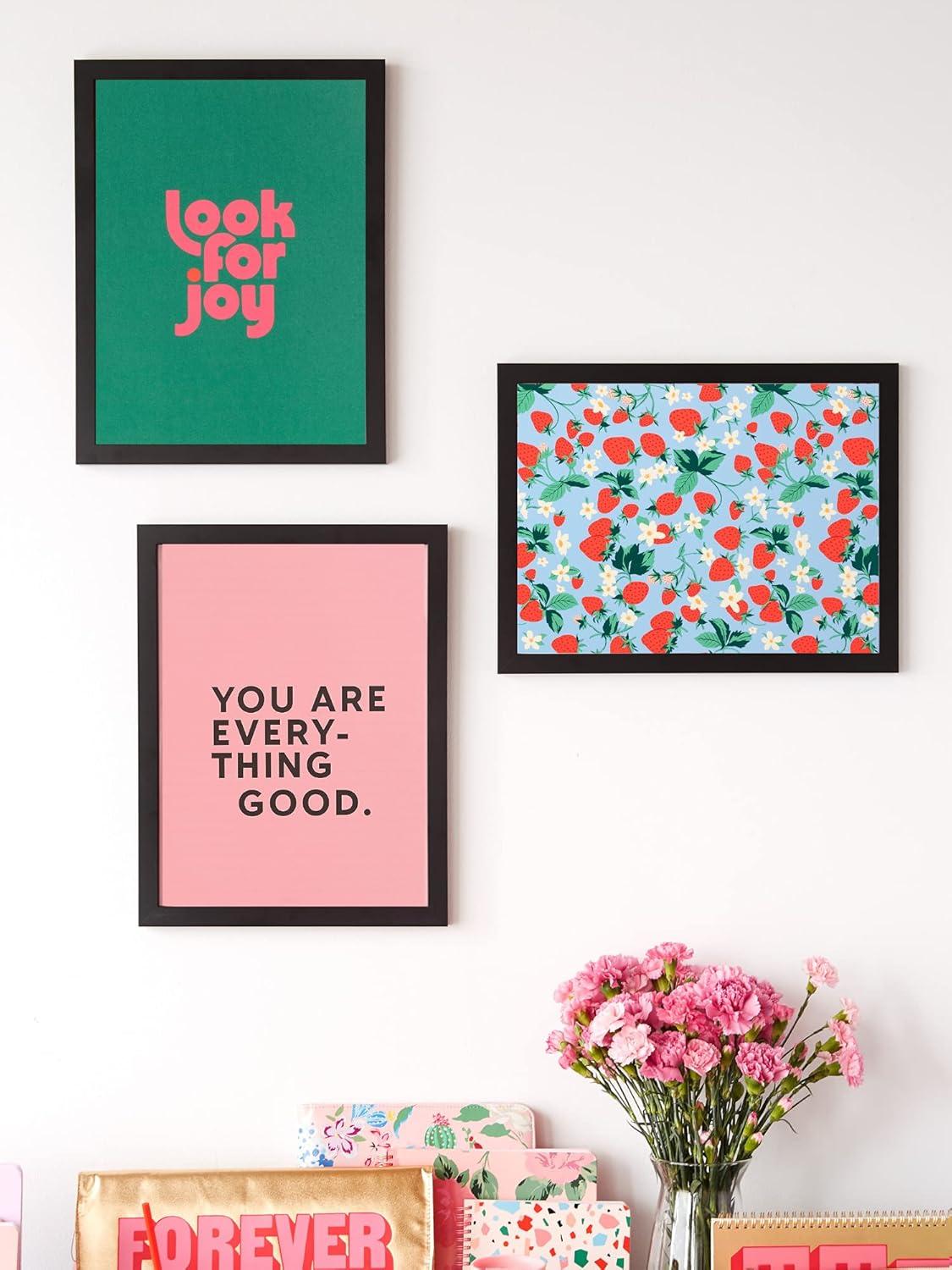 imagebando Floral Rough Draft Large Spiral Notebook 11quot x 9quot with Pockets and 160 College Ruled Pages Strawberry FieldsStrawberry Fields