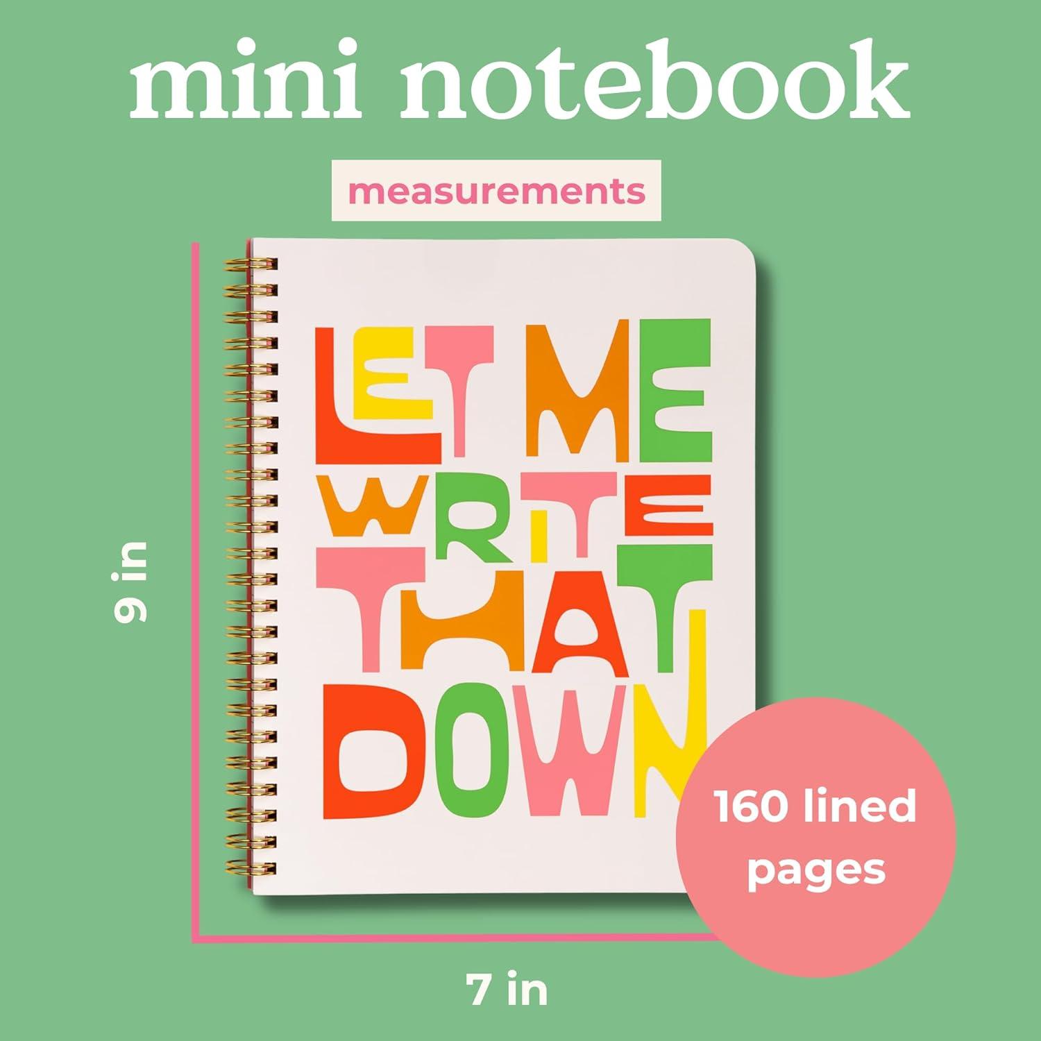 imagebando Rough Draft Mini Spiral Notebook with Saying 85quot x 675quot with Pockets and 160 Lined Pages Let Me Write That DownWrite That Down