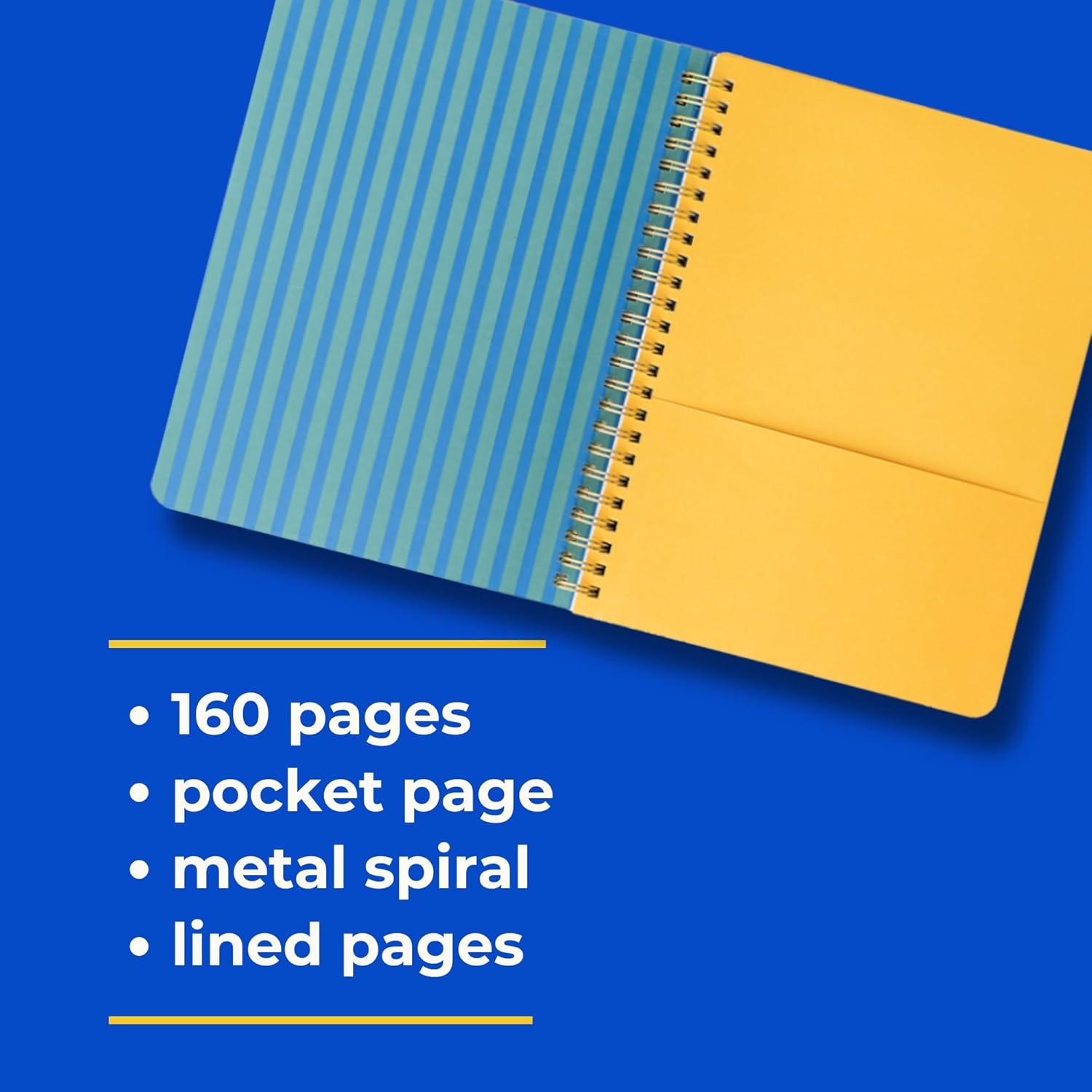 imagebando Rough Draft Mini Spiral Notebook with Saying 85quot x 675quot with Pockets and 160 Lined Pages Tulips