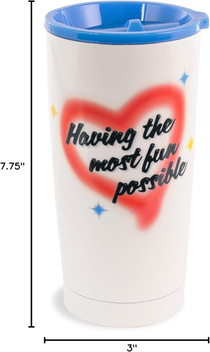 imagebando Stainless Steel Coffee Mug 20 Oz Insulated Tumbler with Lid Yellow Metal Cup for Hot and Cold Drinks Most Fun Possible