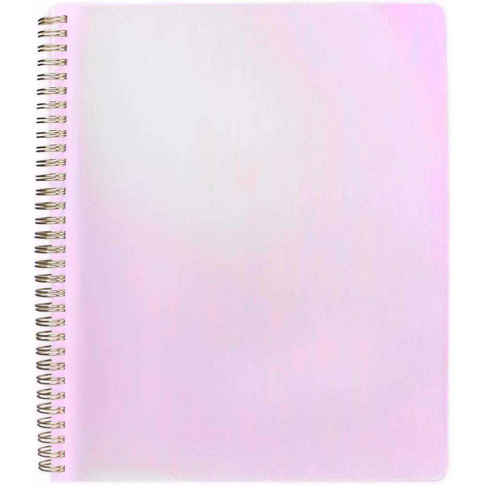 imagebando Floral Rough Draft Large Spiral Notebook 11quot x 9quot with Pockets and 160 College Ruled Pages Making It Up As I GoPearlescent
