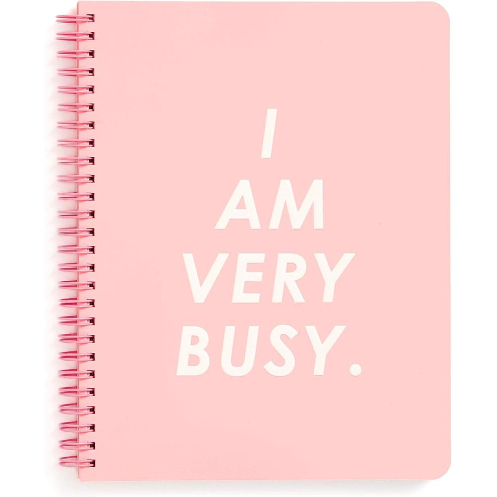 imagebando Rough Draft Mini Spiral Notebook 9quot x 7quot with Pockets and 160 Lined Pages I Am Very BusyI Am Very Busy