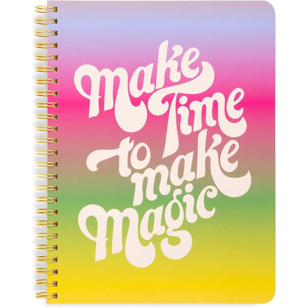 imagebando Rough Draft Mini Spiral Notebook with Saying 85quot x 675quot with Pockets and 160 Lined Pages Kindness Never HurtsMake Time to Make Magic