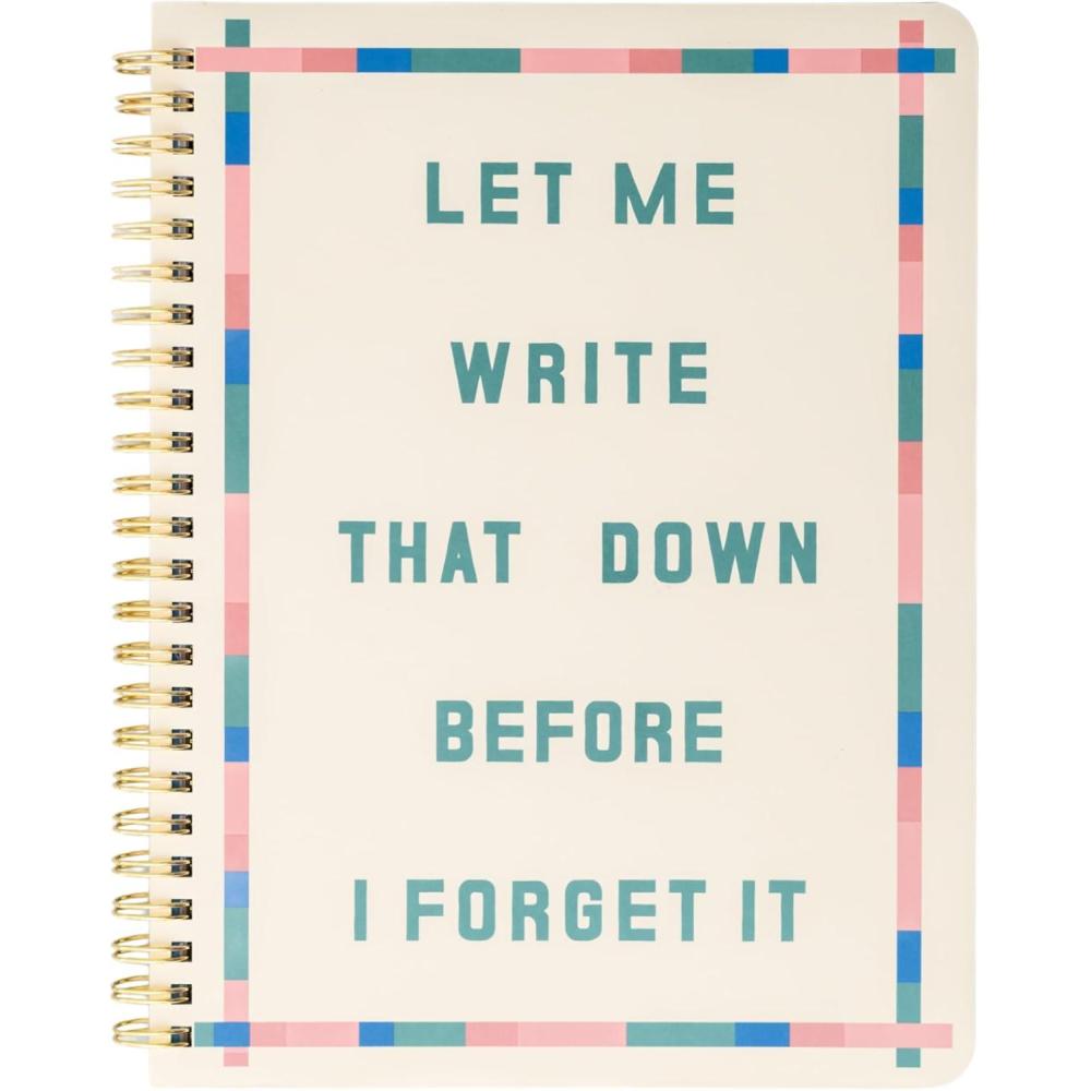 imagebando Rough Draft Mini Spiral Notebook with Saying 85quot x 675quot with Pockets and 160 Lined Pages Let Me Write That DownLet Me Write That Down