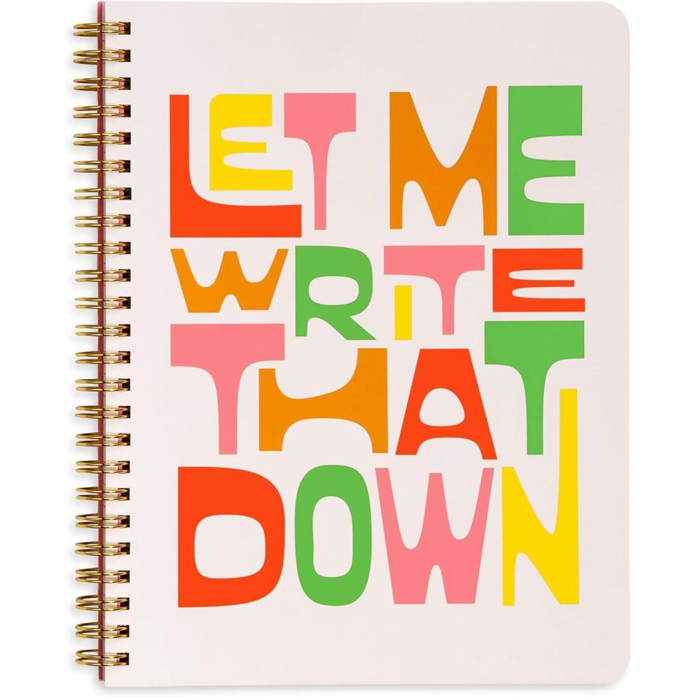 imagebando Rough Draft Mini Spiral Notebook with Saying 85quot x 675quot with Pockets and 160 Lined Pages Let Me Write That DownWrite That Down