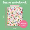 ban.do Floral Rough Draft Large Spiral Notebook, 11″ x 9″ with Pockets and 160 College Ruled Pages, Strawberry Fields(Flowers and Fruit)