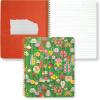 ban.do Floral Rough Draft Large Spiral Notebook, 11″ x 9″ with Pockets and 160 College Ruled Pages, Strawberry Fields(Geometric Flowers (green))