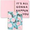 ban.do Floral Rough Draft Large Spiral Notebook, 11″ x 9″ with Pockets and 160 College Ruled Pages, Strawberry Fields(Rose Parade)