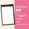 ban.do Rough Draft Large Notepad, 5 x 8 with 80 Lined Sheets of Paper for Work/Office/Grocery List, Notes