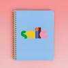ban.do Rough Draft Mini Spiral Notebook with Saying, 8.5″ x 6.75″ with Pockets and 160 Lined Pages, Let Me Write That Down(Blue Rainbow Smile)