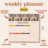ban.do Weekly Planner Notepad, Mini Desk Planner, Undated Weekly Calendar, Daily To Do List Notepad with 52 Sheets, Mid Century Stripe